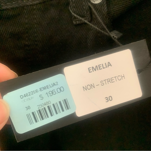 NWT CARMAR Emelia High Rise Black Straight Leg Crop Distressed Jeans Size 30 - Picture 3 of 13